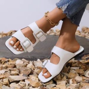 Square Head Slippers Fashion Casual Women's Slippers Cool Slippers - Image 5