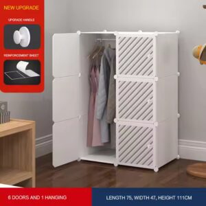 Bedroom Portable Storage Plastic Cloth Cabinet - Image 7