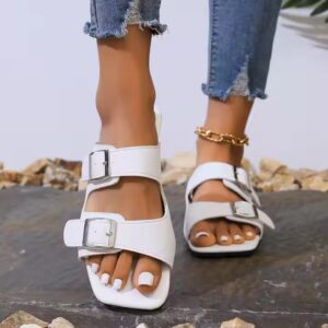 Square Head Slippers Fashion Casual Women's Slippers Cool Slippers - Image 2
