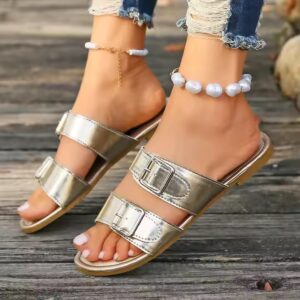 flat bottomed casual beach slippers in large size, one line cool mop - Image 6