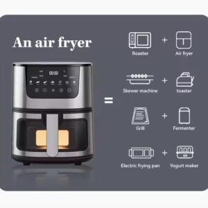 Stainless steel 4.5L 6L 8L Consumer Air Fryer Without Oil - Image 3