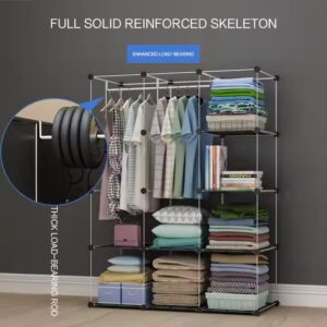 Bedroom Portable Storage Plastic Cloth Cabinet - Image 5