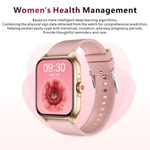 Voice Assistant Blood Pressure Monitoring Multifunction Smart Touch Watch for Women - Image 3