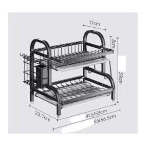 Household Kitchen Rack Multi-Functional Dish Drain Rack Bowl And Chopsticks Storage Box Stainless Steel Storage Rack - Image 7