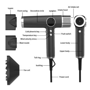 1600W hot sale Negative Ion bldc brushless High Speed Hair Dryer With 3 Levels hairdryer professional salon mini travel - Image 4