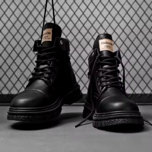 Men's Leather Waterproof Lace-up Oxford Dress Boots Men's Casual Business Work Daily Shoes - Image 7