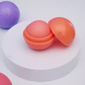 Organic Lip Care Moisturizing Chapstick Private Label Lip Cream Exfoliating Purple Round Ball Pink Lip Balm - Image 5