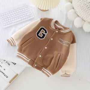 Double-Sided Oli Velvet Baseball Coat for Boys and Girls Solid Pattern Casual Korean Style Winter Coat - Image 4