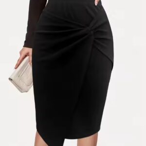 High Waist Bodycon Skirts Women Elegant Asymmetrical Slim Office Lady Houndstooth Skirt - Image 3