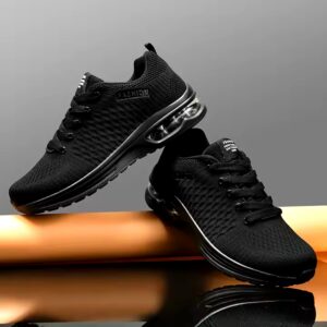 Men's Lightweight black Athletic Running Shoes Breathable Sport Air Fitness Gym Jogging Sneakers for men (Size 6.5-12.5) - Image 4