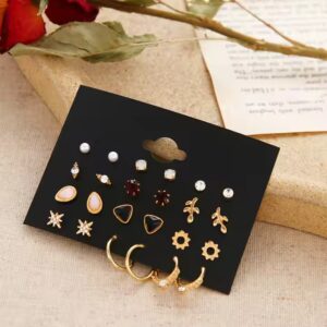 Gold Metal tassels Hoop Pearl Earrings - Image 6
