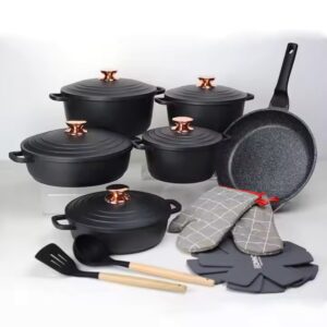 Donnor new arrival classic 18pcs die cast cast iron cookware set aluminum cookware set - Image 3