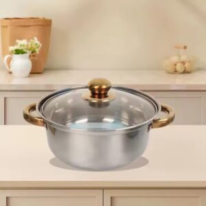 12 Pcs Stainless Steel Kitchen Ware Non Stick Glass Induction Hot Pot And Pan Luxury Camping Cooking Utensils Cookware Sets - Image 5