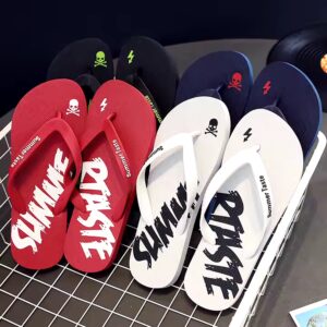 Wholesale Factory Price Beach Men's Slippers Outsole Red Colour Customize Rubber Slide Flip Flops - Image 1