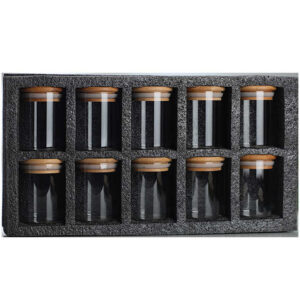 200ml High Borosilicate food glass storage jar set with bamboo lids - Image 7