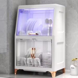 Kitchen Plastic Disinfection Cabinet Bowl Plate Storage Cupboard With UV Cutlery Dish Storage Box With Drainage - Image 3