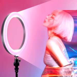 2023 New Dimmable 10 Inch Photography Lighting ring light with scaling tripod stand 16 colour Led RGB Ring Light - Image 6