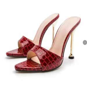 Women's Thin Heels Party fashion metal chain casual shoes - Image 4