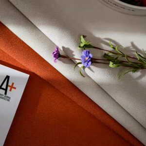 Solid Color Linen Look Thermal Insulated Drapes, Simple Modern Style Splicing Blackout Curtains for Bedroom - Image 7