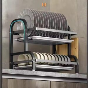 Household Kitchen Rack Multi-Functional Dish Drain Rack Bowl And Chopsticks Storage Box Stainless Steel Storage Rack - Image 6