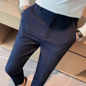 Popular new casual dress pants solid color nine-point pants fashion men's dress pants - Image 6