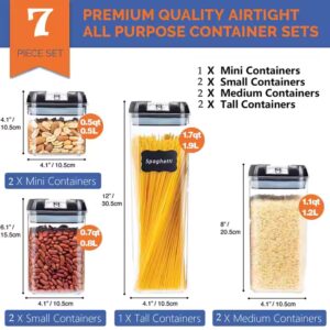 7 Pieces BPA Free Plastic Cereal Containers with Lock Lids Airtight Food Storage Containers for Kitchen Pantry Organization - Image 3