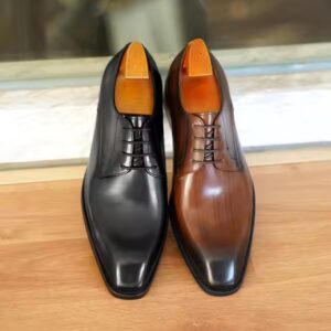 Mens Casual Lace-up Brogue Plaid PU Upper Shoes Men Formal Footwear Wedding Party Dress Oxford Business Office Shoes - Image 3
