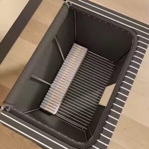 Foldable Clothes Storage Organizer for Comforter Blankets Closet Cabinet Clear Storage Box - Image 4