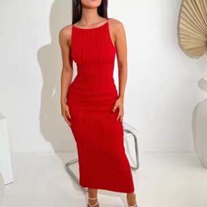Summer ladies clothing dresses women lady elegant three dimensional lines sexy suspender slim dress women's casual dress - Image 6