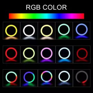 2023 New Dimmable 10 Inch Photography Lighting ring light with scaling tripod stand 16 colour Led RGB Ring Light - Image 7