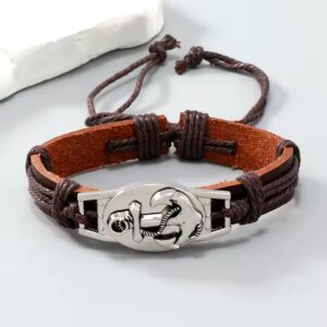 New fashion Anchor bracelets Men Accessories Bracelet Vintage Leather Bracelet & Bangle - Image 6