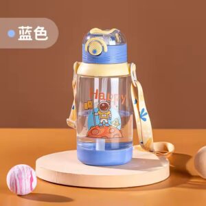 Flip Top Straight Kids Water Bottle With Straw - Image 3