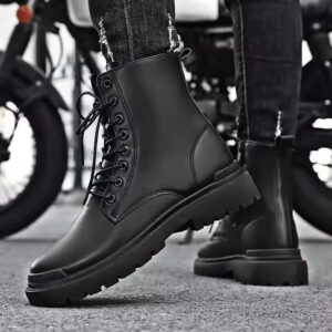 Man Casual Lace Up Shoes Sneakers Zipper Mountain Hiking Boot Footwear for Men - Image 1