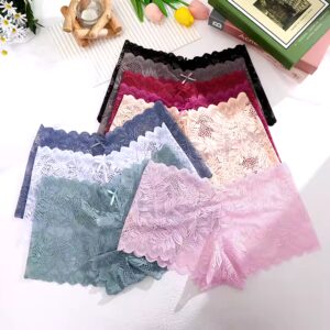 Women V Waist Boyshorts Sexy Underpants Low Rise Panties Ladies Fashion Floral Lace Underwears - Image 6