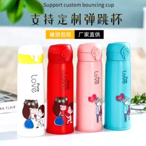 Hot Selling Glass Water Cup Bottle Large Capacity Glass Water Cup Bouncing Straight Drink Cup Portable Gift Glass Water Bottle - Image 3