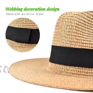Large Size 56-58cm New Natural Panama Straw Hat Summer Men Women Wide Brim Beach UV Protection Fedora Sun Hat Wholesale (1 review) - Image 5