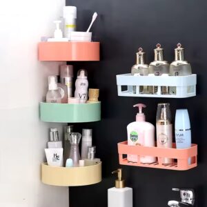 Wholesale Price Bathroom Shelving Wall Hanging Bathroom Perforation-Free Suction Cup Bathroom Storage Tripod - Image 1