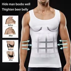 Hot Sale Men's Slimming Body Shapewear Corset Fitness Compression Tank Top Mens Body Shaper Vest - Image 4