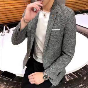 Men's linen business suit coat - Image 4