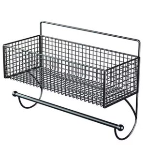 Shower Shelves Bathroom Shelf with Towel Rack No Drilling Installation Kitchen Bathroom Wall Storage Bracket Iron - Image 2