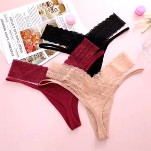 Lace Perspective G String Thongs Low Rise Breathable Cotton Underwear for Women Sexy High Cut Knitted Lingerie - Image 7