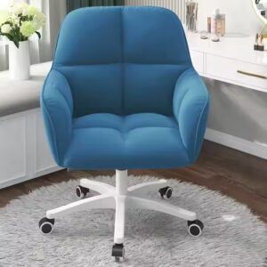Vanity Chair with Back Upholstered Makeup Adjustable Swivel Chair Velvet Home Office Desk Study Computer Chair - Image 7