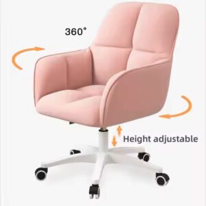 Vanity Chair with Back Upholstered Makeup Adjustable Swivel Chair Velvet Home Office Desk Study Computer Chair - Image 3