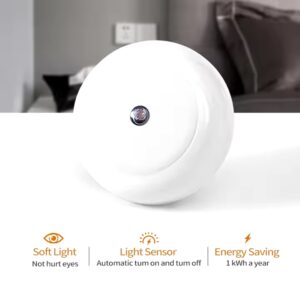 LED Night Light Smart Night Sensor Round Plug in Wall Night Lamp Bathroom Home Kitchen Hallway Staireway Bedroom Nightlight - Image 6