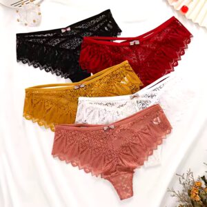 Mid rise hot sale bow cross strap women's panties sexy high-end lace lace breathable comfortable women's thongs - Image 4