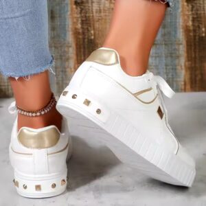Women's Breathable 2023 new design running shoe Embroidered Flower Lace-Up Casual Sneakers - Image 7