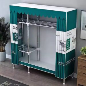 Simple Cloth Closet with Zipper Steel Pipe Thickened Reinforcement Assembly Thickened Dormitory Wardrobe - Image 7