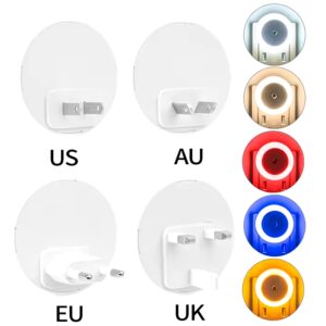 LED Night Light Smart Night Sensor Round Plug in Wall Night Lamp Bathroom Home Kitchen Hallway Staireway Bedroom Nightlight - Image 3