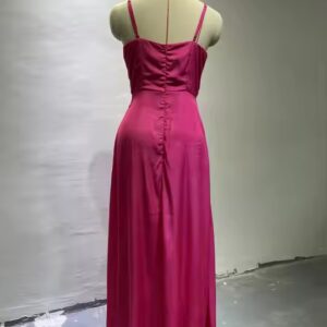 Ladies dresses suspender high waisted ruffle irregular slit skirt women casual party dress - Image 7