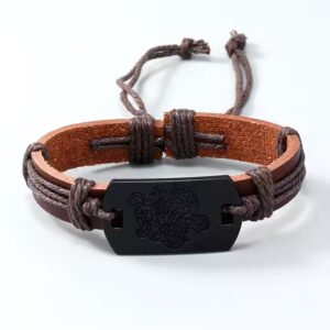 New arrival Punk style Tiger Bangle Vintage leather bracelet Fashion jewelry men bracelets - Image 6